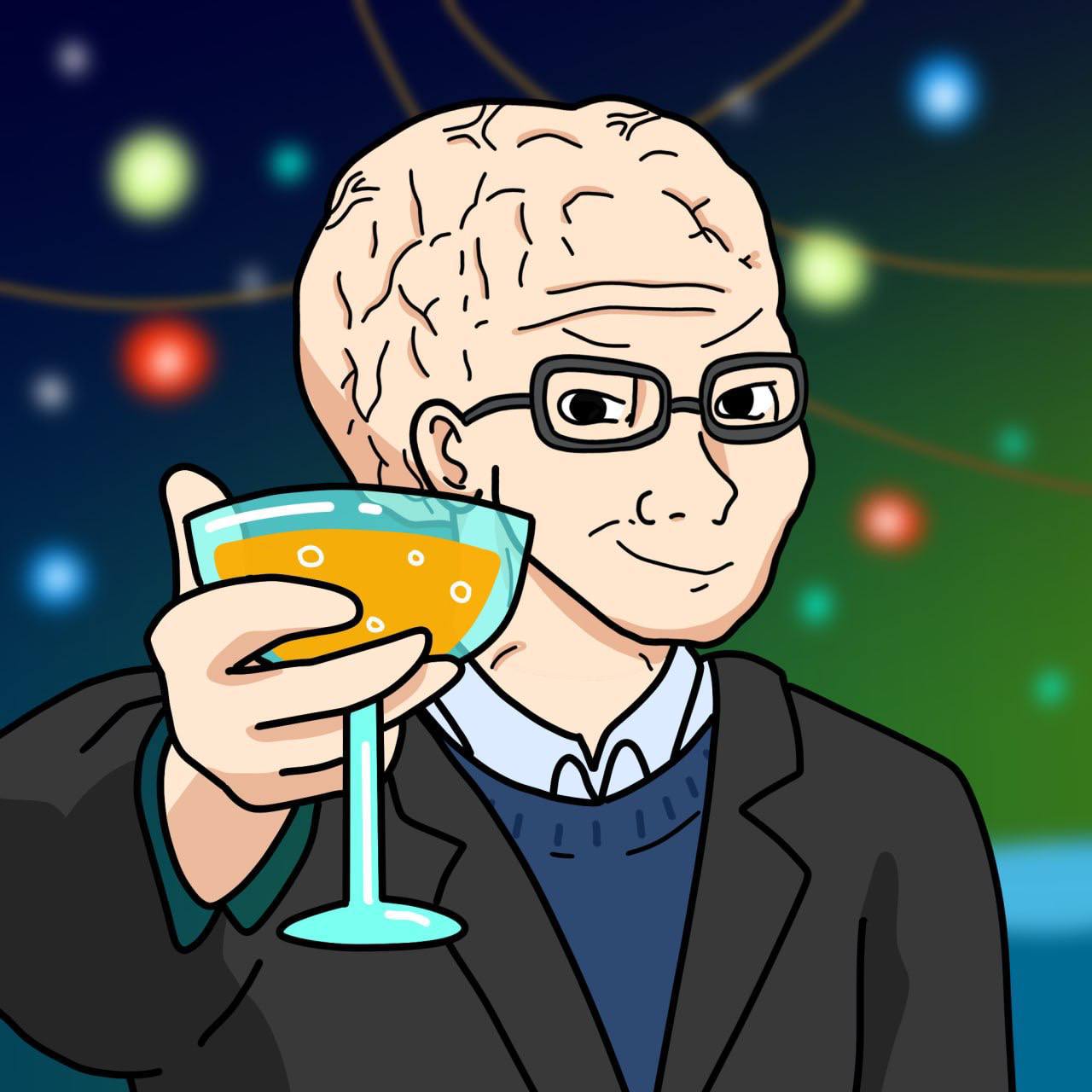 Big Brain Wojak with drink